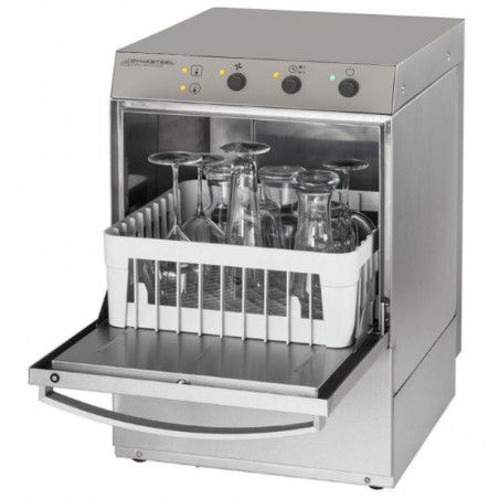 Professional Glass Washer with Rinse Aid Dispenser and Detergent - 35 x 35 cm