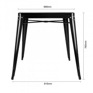 Mesa Bistrô Quadrada em Aço Preto - L 668 x P 668 mm - Bolero