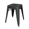 Black Steel Low Stools - Set of 4 - Bolero