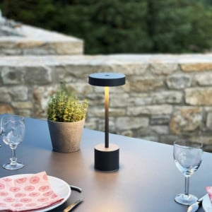 Lâmpada de Mesa Touch Alumínio - Roby Cinza Claro - Lumisky