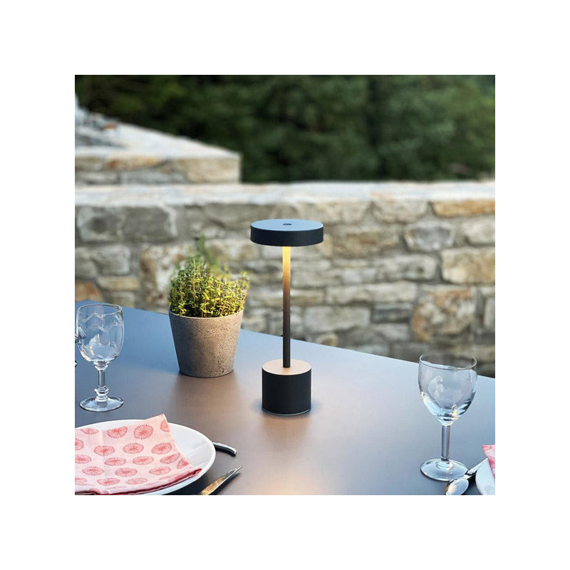 Lampe de Table Touch Aluminium - Roby Gris Clair - Lumisky