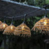 Outdoor Light Garland with Exotic Straw Lampshade - Hawai Light - Lumisky