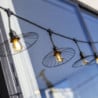 Guirlanda de Luz Externa com Abajur de Aço e Lâmpada de Filamento - Chic Cage Light - Lumisky