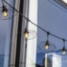 Guirlanda de Luz Externa com Abajur de Aço e Lâmpada de Filamento - Chic Cage Light - Lumisky