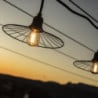 Guirlanda de Luz Externa com Abajur de Aço e Lâmpada de Filamento - Chic Cage Light - Lumisky