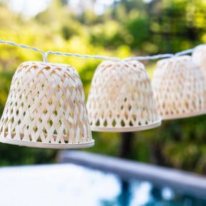 Guirlanda de Luz Solar de Bambu e Tomada LED - Chill Hybrid - Lumisky