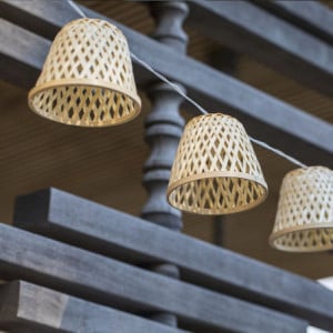 Guirlanda de Luz Solar de Bambu e Tomada LED - Chill Hybrid - Lumisky