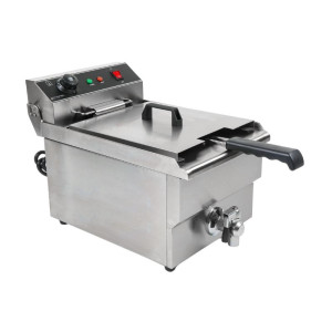 Professional 13L Deep Fryer with Drain in Stainless Steel - Dynasteel