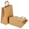 Saco de compras Kraft 26 x 14 x 33 cm - Pacote de 250 - Dynasteel