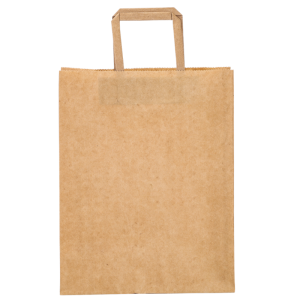 Saco de compras Kraft 26 x 14 x 33 cm - Pacote de 250 - Dynasteel