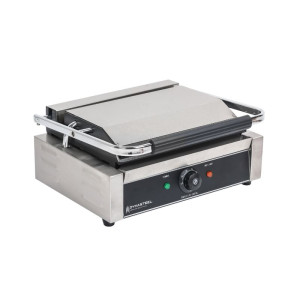 Large Grooved/Smooth Dynasteel Panini Grill - Perfect professional cooking for restaurants and snack bars