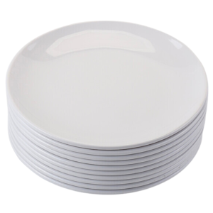 Prato Redondo Melamina Ø 17,7 cm Branco - Lote de 10