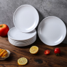 Prato Redondo Melamina Ø 17,7 cm Branco - Lote de 10