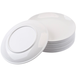 Prato Redondo Melamina Ø 17,7 cm Branco - Lote de 10