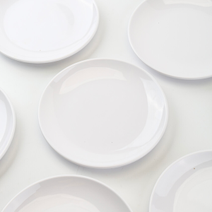 Prato Redondo Melamina Ø 17,7 cm Branco - Lote de 10