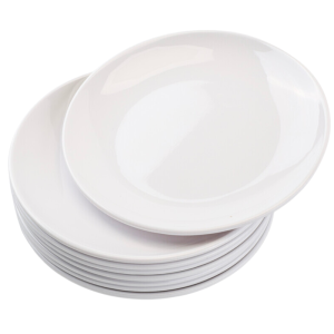Prato Redondo Melamina Ø 17,7 cm Branco - Lote de 10