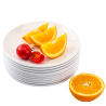 Prato Redondo Melamina Ø 17,7 cm Branco - Lote de 10