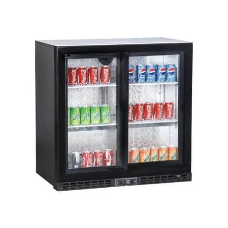 Frigorífico de Bar Traseiro Compacto com 2 portas de vidro para restaurante, bar, cervejaria.