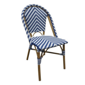 Cadeira Estilo Parisiense em Vime Azul - Conjunto de 2 - Bolero