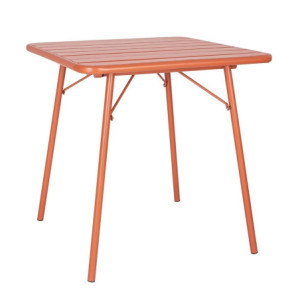 Square Steel Slatted Table - Terracotta - Bolero