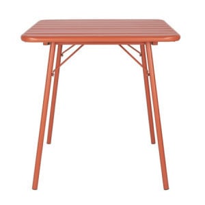 Mesa Quadrada com Ripas de Aço - Terracota - Bolero