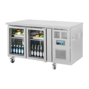 Mesa Refrigerada Positiva com 2 Portas de Vidro - 205 L - Polar