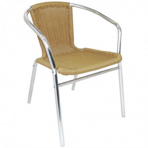 Rattan and Aluminum Armchairs - Set of 2 - Refurbished