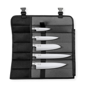 Set of 5 Wasabi Black Knives with Case - Performance and elegance for kitchen professionals