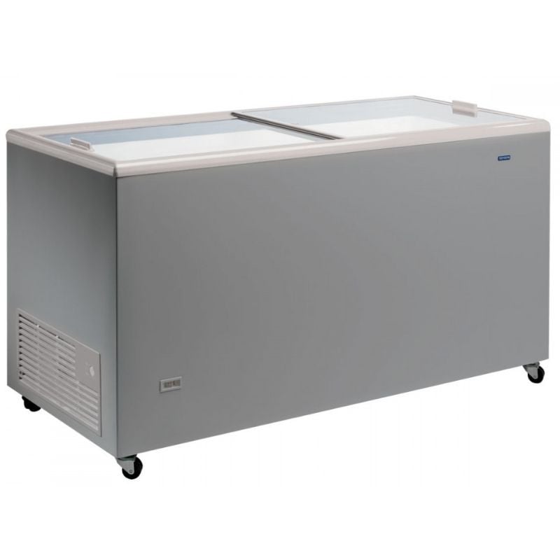 Congélateur Coffre Professionnel Aspect Inox et Couvercle Opaque - 470 L - Reconditionné