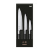 Conjunto de 3 Facas Wasabi Black - Corte profissional Facas Kai Wasabi Black - Precisão japonesa