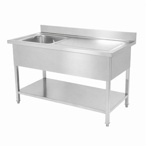 Plonge 1 Bac com espaldar e prateleira - L 1400 x P 700 mm | Dynasteel