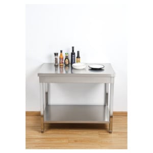 Mesa Inox com Prateleira - P 600 mm - L 1000 mm - Dynasteel