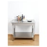 Mesa Inox com Prateleira - P 600 mm - L 1000 mm - Dynasteel