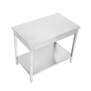 Mesa de Inox com Prateleira - Robusta e Prática