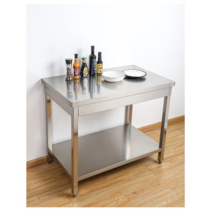 Mesa de Inox com Prateleira - Robusta e Prática