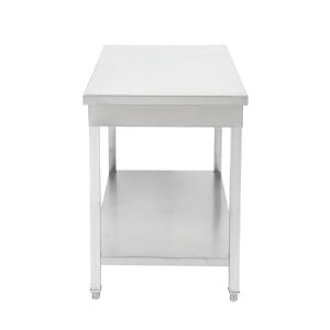 Stainless Steel Table with Shelf - D 600 mm - W 1400 mm - Dynasteel