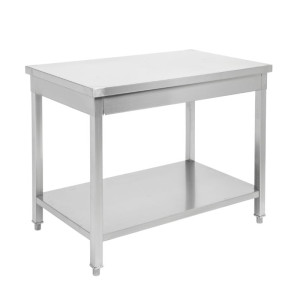 Stainless Steel Table 1600 x 600 mm with Lower Shelf — AISI 201