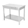 Mesa Inox 1200x700 mm com Prateleira Inferior — Pro CHR