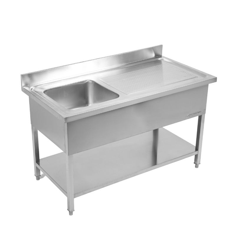 Plonge 1 Bac com Espaldar e Prateleira - L 1000 x P 700 mm - Dynasteel Plonge 1 Bac com Espaldar e Prateleira - L 1000 x P 700 mm - Dynasteel