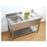 Plonge 1 Bac com Espaldar e Prateleira - L 1000 x P 700 mm - Dynasteel