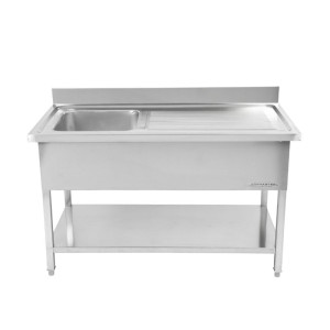 Plonge 1 Bac com Espaldar e Prateleira - L 1000 x P 700 mm - Dynasteel