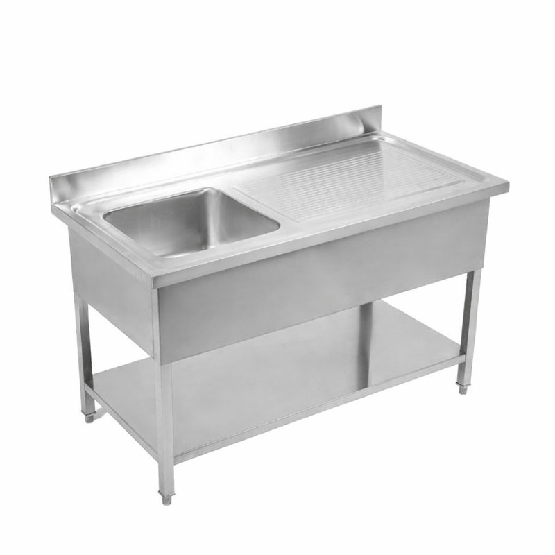 Plonge 1 Bac com Espaldar e Prateleira - L 1200 x P 700 mm | Dynasteel