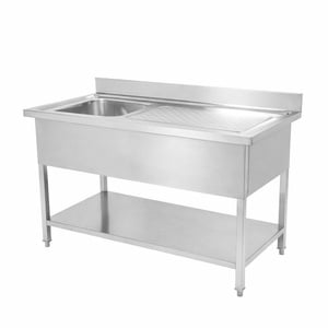 Plonge 1 Bac com Espaldar e Prateleira - L 1200 x P 700 mm | Dynasteel