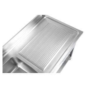 Plonge 1 Bac com Espaldar e Prateleira - L 1200 x P 600 mm - Dynasteel