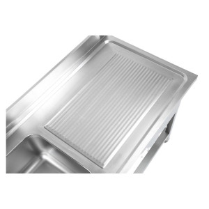 Plonge Inox 1 Cuba 1200x600 mm, Escorredor Direito, Backsplash