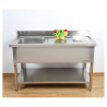 Plonge Inox 1 Cuba 1200x600 mm, Escorredor Direito, Backsplash