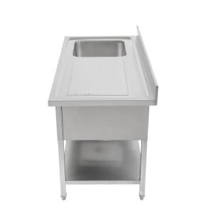 Plonge 1 Bac com Espaldar e Prateleira - L 1200 x P 600 mm - Dynasteel