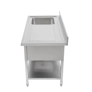 Plonge Inox 1 Cuba 1200x600 mm, Escorredor Direito, Backsplash
