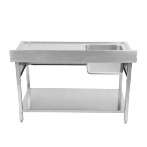 Plonge Inox 1 Cuba 1200x600 mm, Escorredor Direito, Backsplash