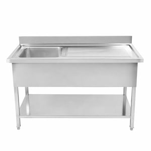 Plonge 1 Bac com Espaldar e Prateleira - L 1200 x P 600 mm - Dynasteel